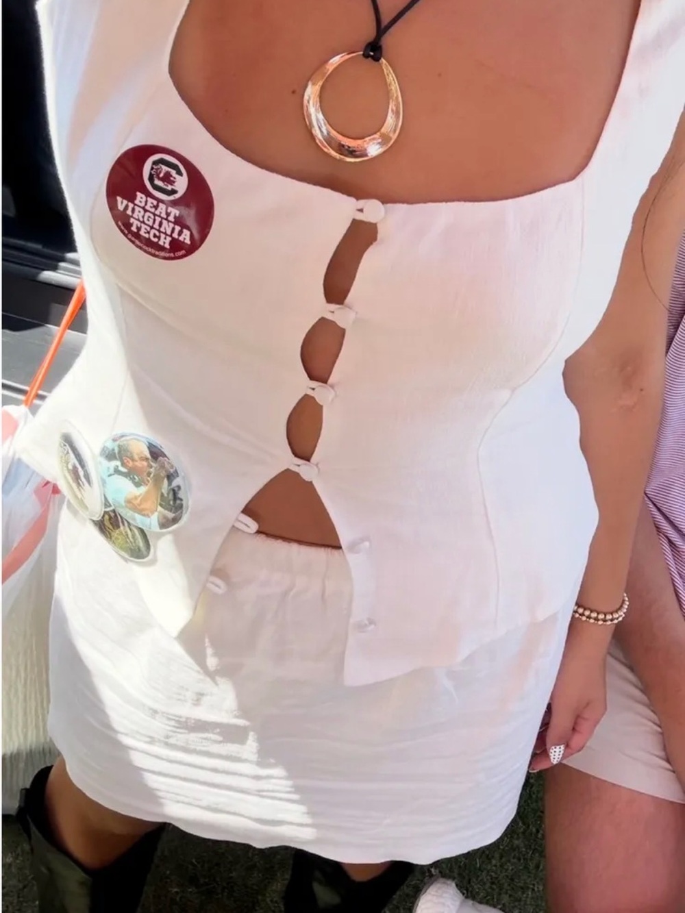 Princess Polly White Linen Skirt Set